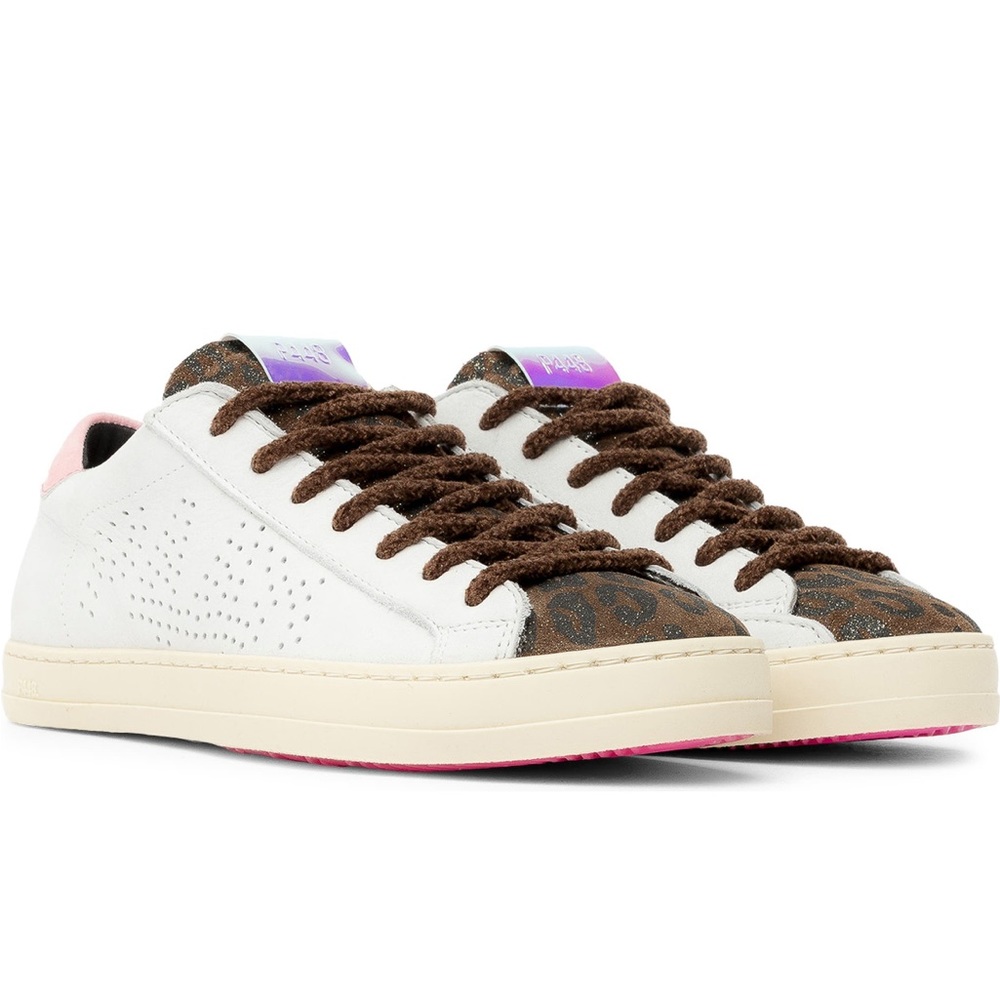 P448 leopard and white John Sneaker